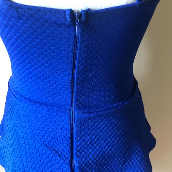 Charlotte Russe Royal Blue Mini Peplum Bodycon Dress Size Small - Picture 7 of 10